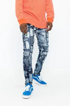 BROKEN PROMISES Tabloid Denim Blue Wash