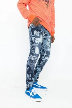 BROKEN PROMISES Tabloid Denim Blue Wash