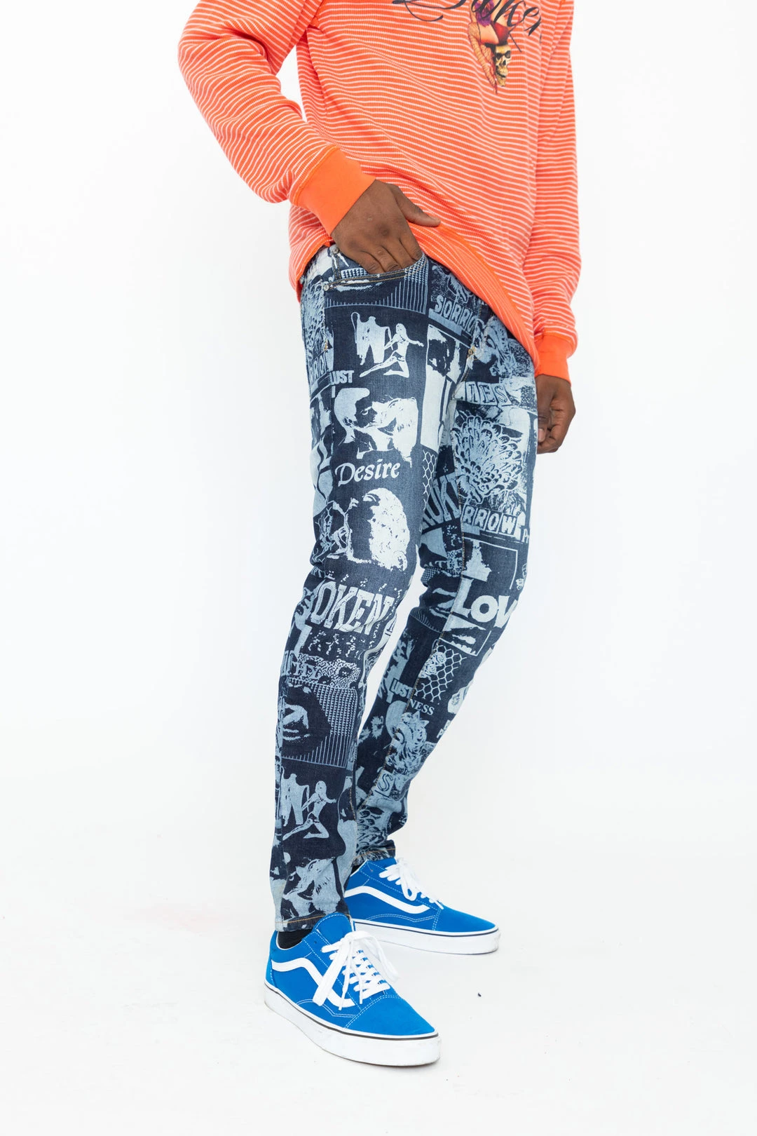 BROKEN PROMISES Tabloid Denim Blue Wash