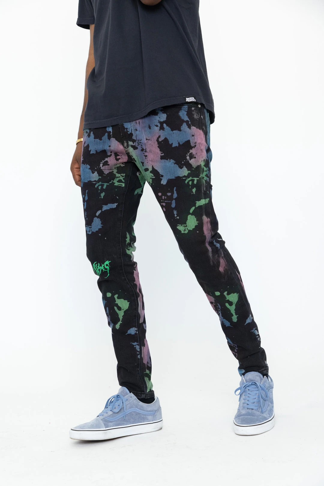 CASH Bottoms Graveyard Multi Tie-Dye Denim