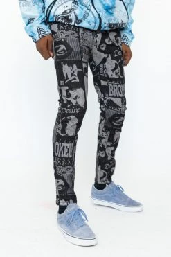 BROKEN PROMISES Tabloid Denim - Black