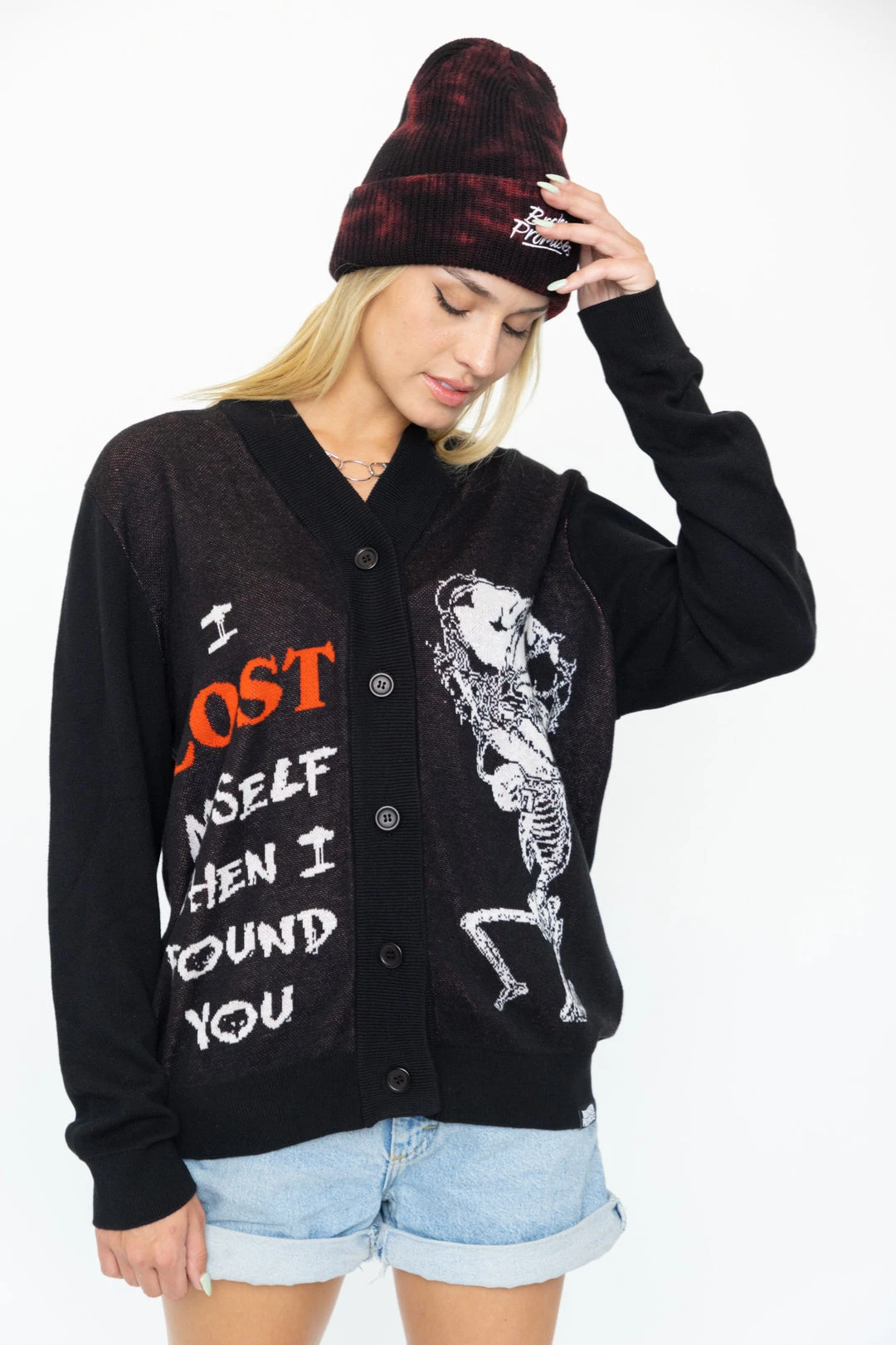BROKEN PROMISES Lost Myself Cardigan Sweater Black