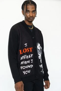 BROKEN PROMISES Lost Myself Cardigan Sweater Black