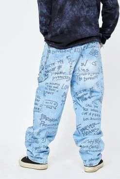 BROKEN PROMISES Bottoms Triple Text Denim