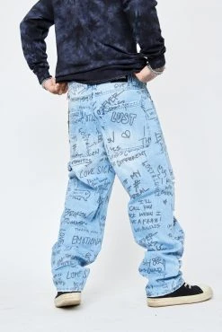 BROKEN PROMISES Bottoms Triple Text Denim