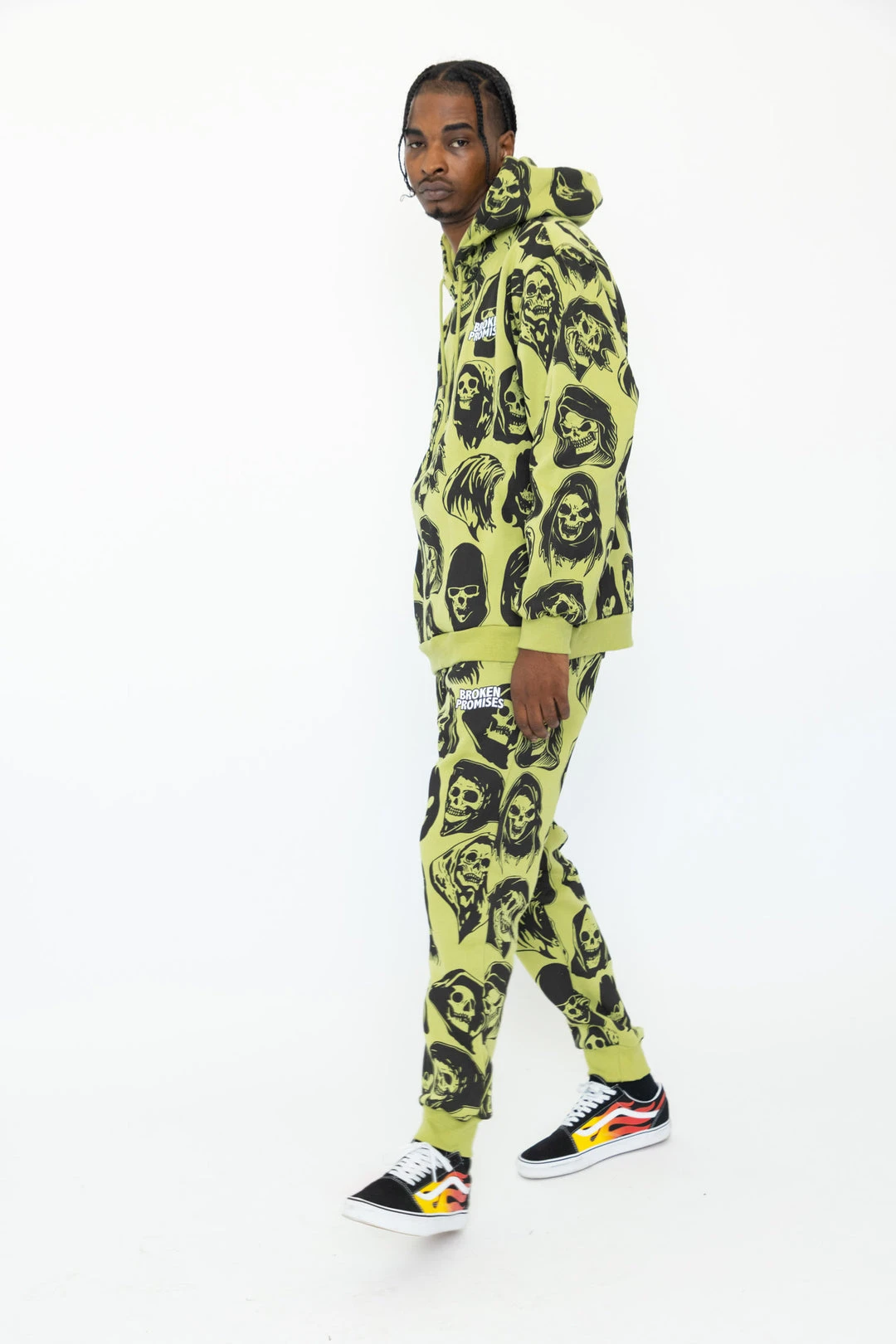 BROKEN PROMISES Reaper Guide Green Joggers Bottoms