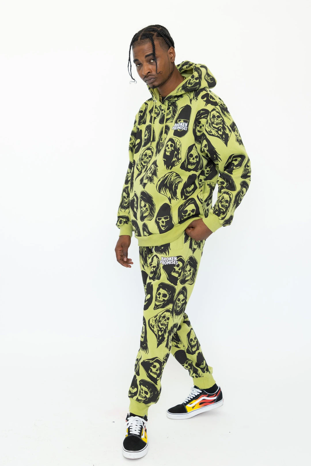 BROKEN PROMISES Reaper Guide Green Joggers Bottoms