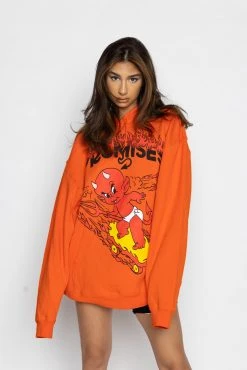 BROKEN PROMISES Hoodies Hell On Wheels Hoodie Orange - BP X Hot Stuff