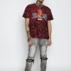 BROKEN PROMISES Curious Tie Dye Tee Red/Blk - BP X Hot Stuff Shirts