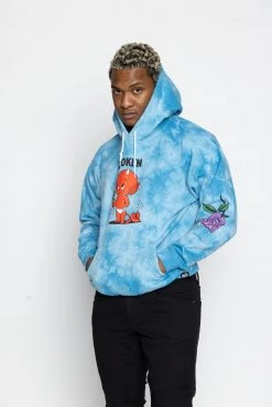 BROKEN PROMISES Hoodies Sad Boy Tie Dye Hoodie Blue - BP X Hot Stuff