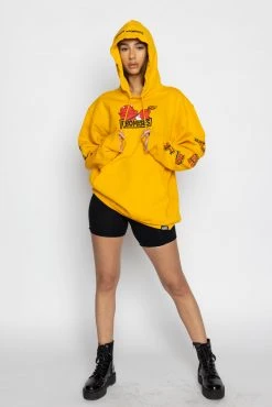 BROKEN PROMISES Chillax Hoodie Gold - BP X Hot Stuff Hoodies