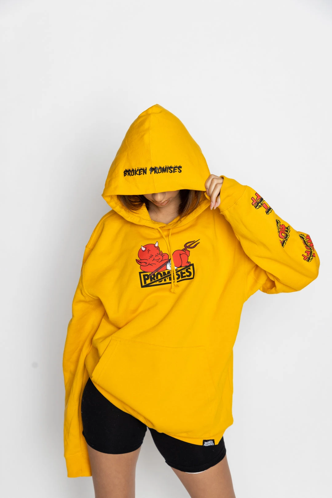 BROKEN PROMISES Chillax Hoodie Gold - BP X Hot Stuff Hoodies