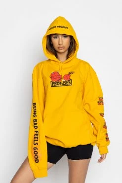 BROKEN PROMISES Chillax Hoodie Gold - BP X Hot Stuff Hoodies