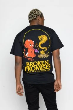 BROKEN PROMISES Shirts Play With Fire SST Black - BP X Hot Stuff