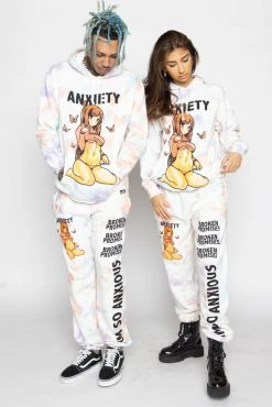 BROKEN PROMISES Anxiety Tie Dye Sweats Confetti Bottoms