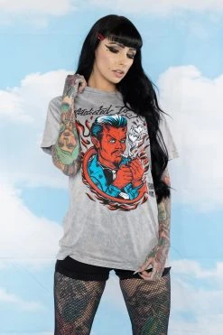 BROKEN PROMISES Addicted To You SST Grey Mineral Wash - BPxYH Shirts