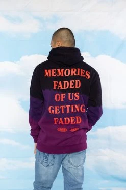 BROKEN PROMISES Memories Faded Dip Dye Purple Hoodie - BPxYH Hoodies