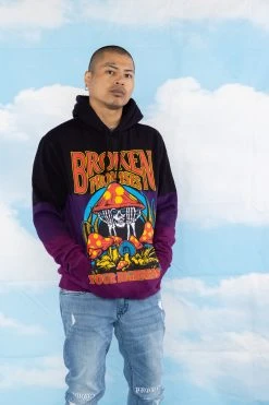 BROKEN PROMISES Memories Faded Dip Dye Purple Hoodie - BPxYH Hoodies
