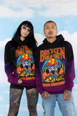 BROKEN PROMISES Memories Faded Dip Dye Purple Hoodie - BPxYH Hoodies