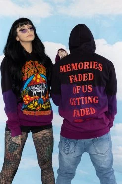 BROKEN PROMISES Memories Faded Dip Dye Purple Hoodie - BPxYH Hoodies