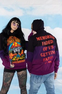 BROKEN PROMISES Memories Faded Dip Dye Purple Hoodie - BPxYH Hoodies