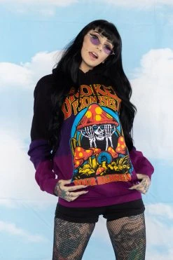 BROKEN PROMISES Memories Faded Dip Dye Purple Hoodie - BPxYH Hoodies