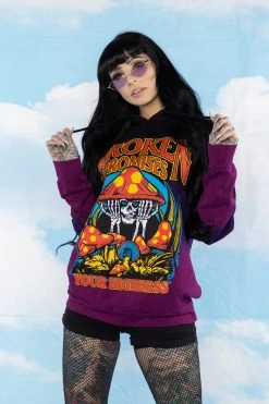 BROKEN PROMISES Memories Faded Dip Dye Purple Hoodie - BPxYH Hoodies