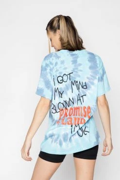 BROKEN PROMISES Mind Blown Tie Dye Tee Blue Shirts