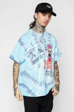 BROKEN PROMISES Mind Blown Tie Dye Tee Blue Shirts