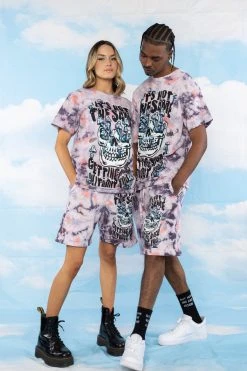 BROKEN PROMISES Magical Mushrooms Crystal Wash Shorts - BPxYH Bottoms