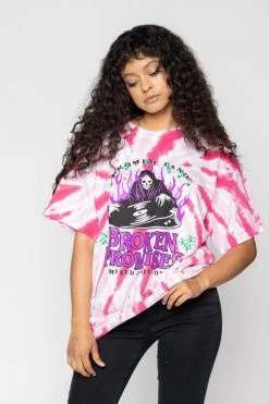 BROKEN PROMISES Mixed Emotions Tie Dye Tee Pink