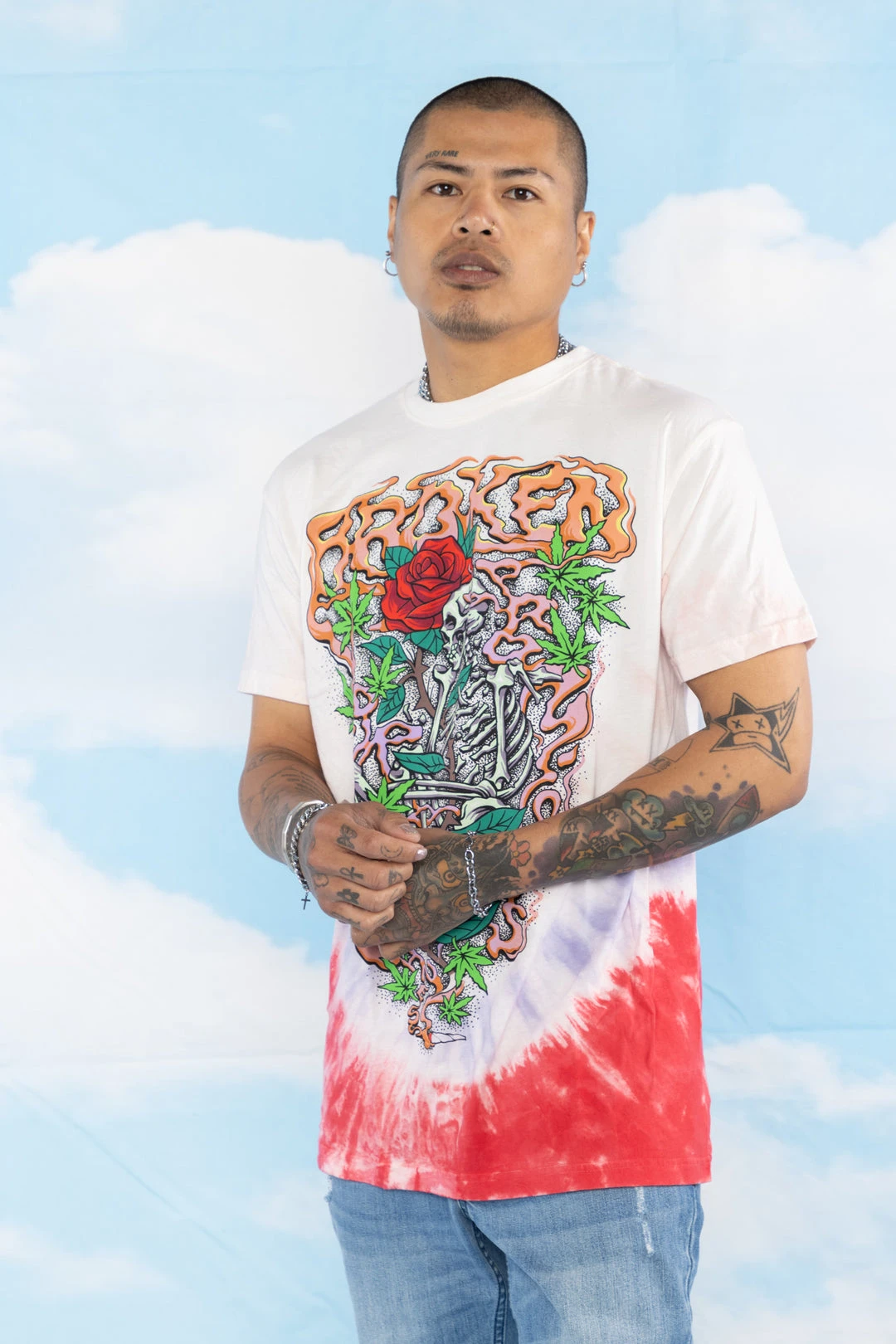 BROKEN PROMISES Up In Smoke V-Dye S/S Tee - BPxYH Shirts