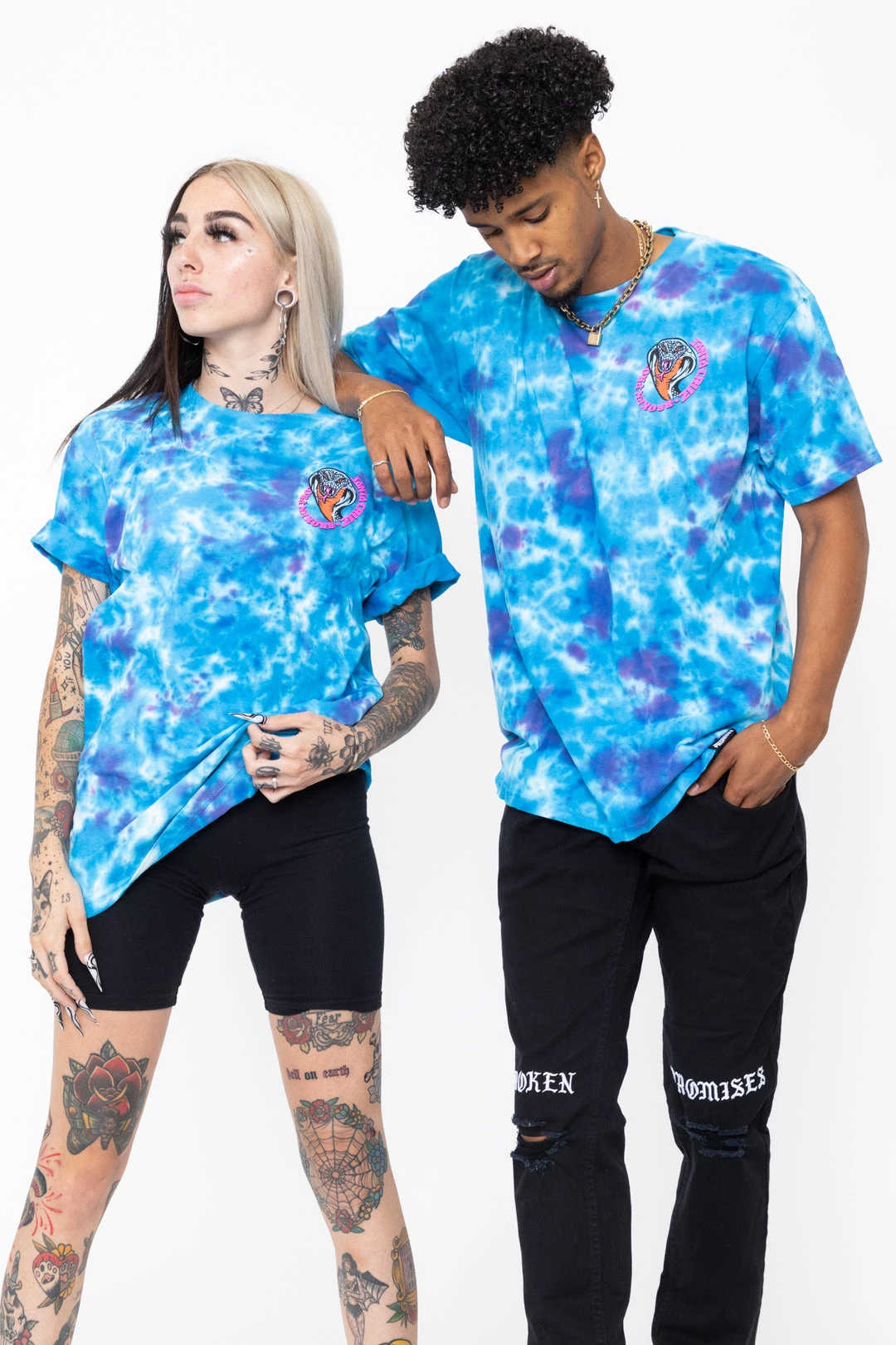 BROKEN PROMISES Shirts BP X SC Striker Dye Tee Blue