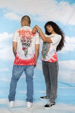 BROKEN PROMISES Up In Smoke V-Dye S/S Tee - BPxYH Shirts