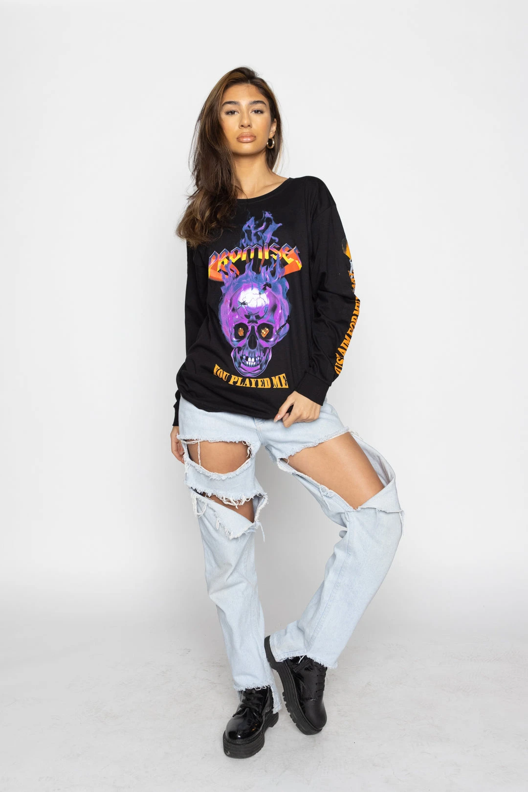 BROKEN PROMISES Shirts Shoot Your Shot L/S Black