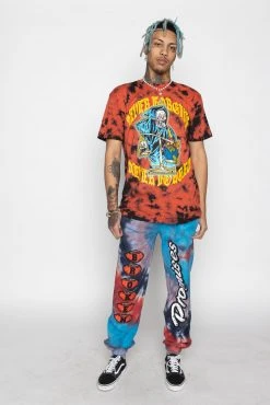 BROKEN PROMISES Shirts Never Forgive Red/Blk Crystal Wash Tee