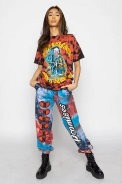 BROKEN PROMISES Shirts Never Forgive Red/Blk Crystal Wash Tee