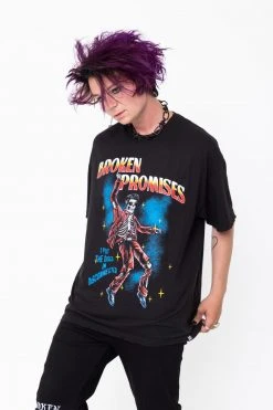 BROKEN PROMISES Shirts Disconnected Vintage Wash Tee Black