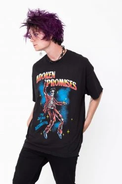 BROKEN PROMISES Shirts Disconnected Vintage Wash Tee Black
