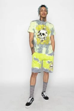 BROKEN PROMISES Beehive Shorts Tie Dye Green