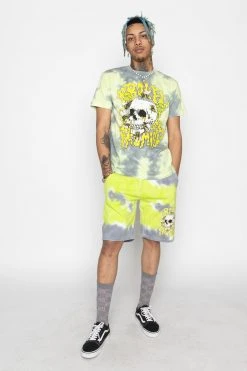 BROKEN PROMISES Beehive Shorts Tie Dye Green