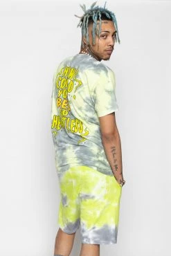 BROKEN PROMISES Beehive Shorts Tie Dye Green