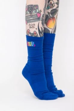 BROKEN PROMISES Tearbow Socks Blue