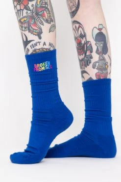 BROKEN PROMISES Tearbow Socks Blue