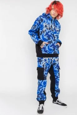 BROKEN PROMISES Demon Camo Sweatpants - Blue