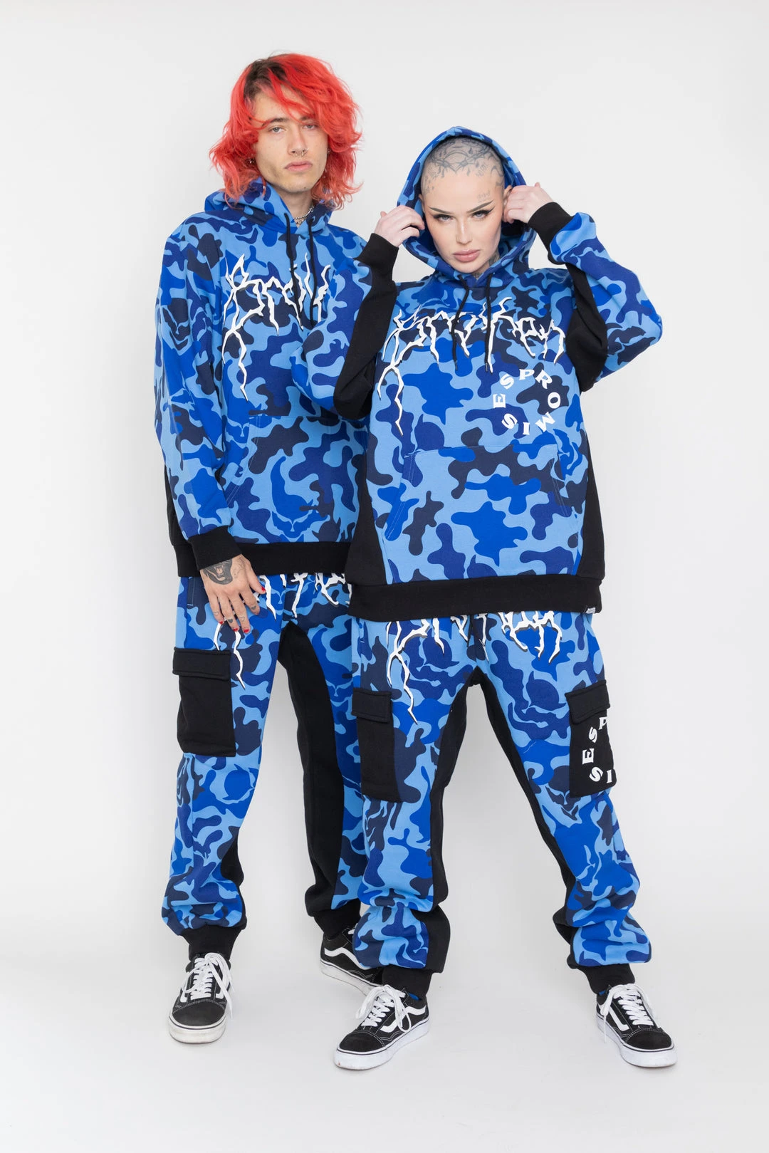 BROKEN PROMISES Demon Camo Hoodie - Blue Hoodies