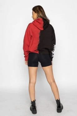 BROKEN PROMISES Tie Dye Hoodies Slogan Vintage Wash Split Dye Hoodie