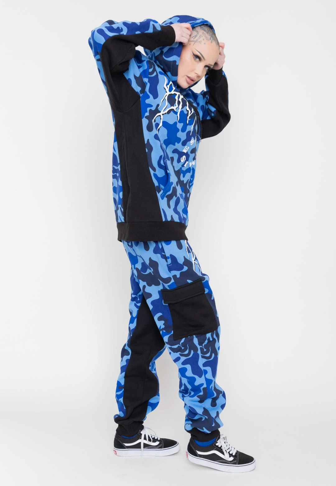 BROKEN PROMISES Demon Camo Hoodie - Blue Hoodies