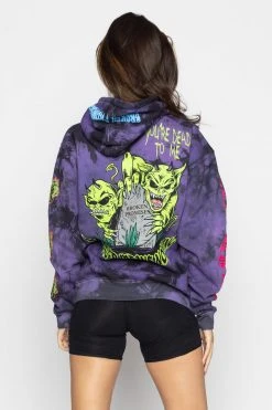 BROKEN PROMISES Hoodies Grave Goblin Hoodie Purple Tie Dye