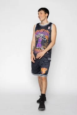 BROKEN PROMISES Bottoms You Played Me Basketball Shorts Black